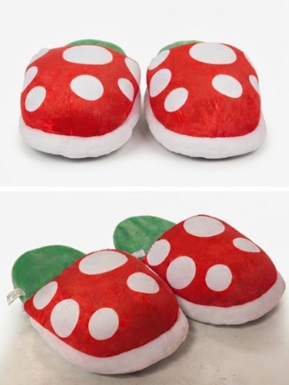 Super Mario Piranha Plant Plush Slippers Unisex Adult Cosplay 11" long